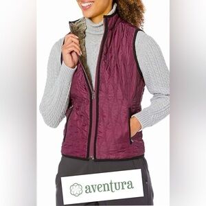 Aventura womens LG Spencer Reversible Quilted Puffer & Faux Fur Vest in Prune
